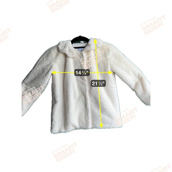 Bella Bliss size 10 Scalloped Collar Gretchen Coat Ivory Faux Fur - Picture 2 of 9